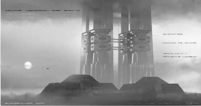 《银翼杀手2049》中 Wallace Coreparation Tower设计稿 《银翼杀手2049》中 Wallace Coreparation Tower设计稿