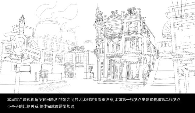 刘翌晨街道线稿图 刘翌晨街道线稿图